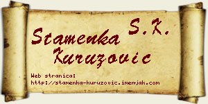 Stamenka Kuruzović vizit kartica